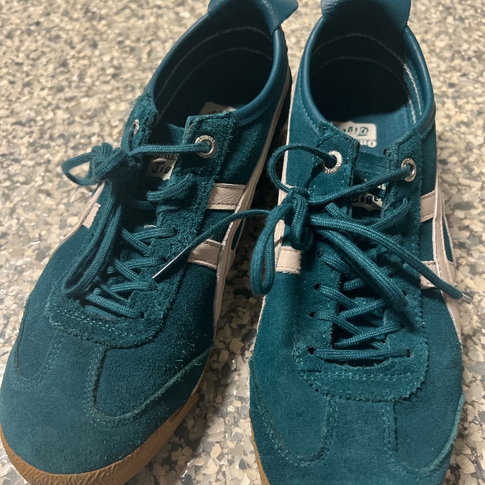 Onitsuka Tiger by Asics Teal and White Kids Sneakers